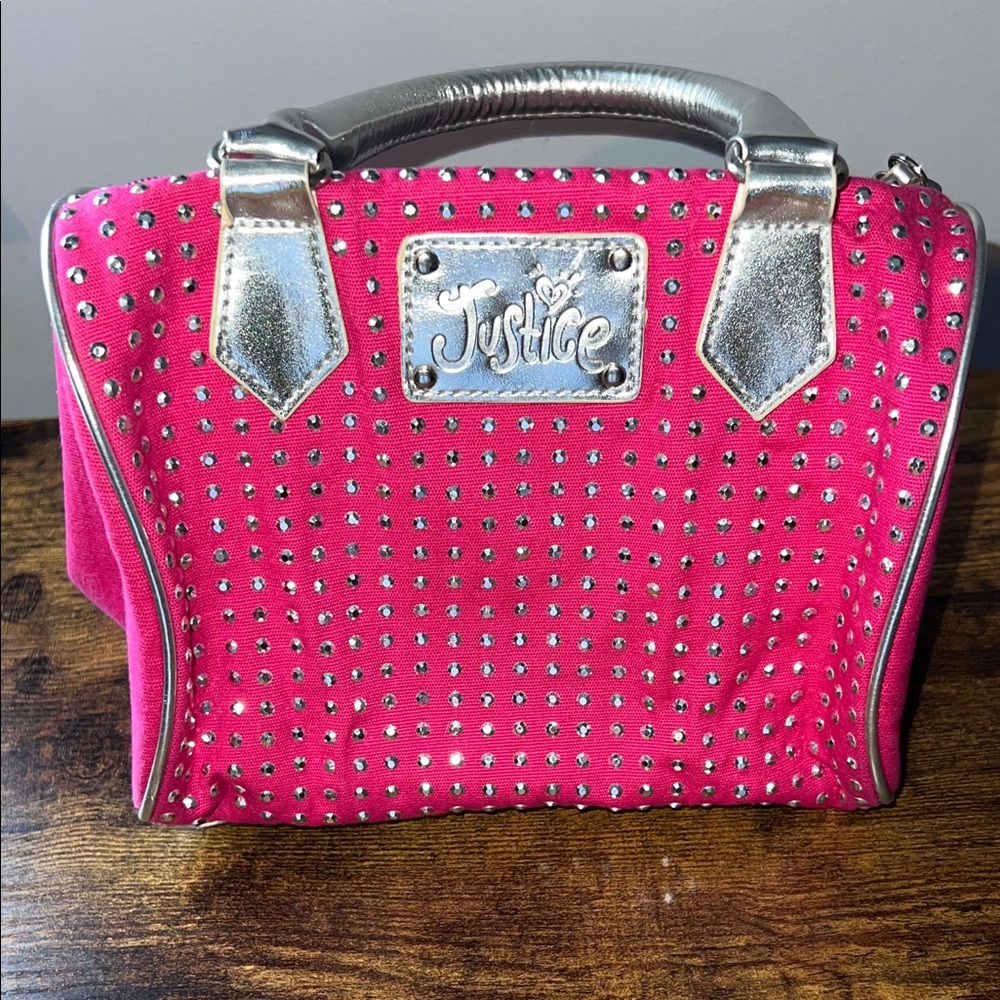 🩷Justice Pink Purse Handbag Dressup Silver Accents🩶